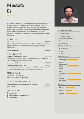 Avukat Cv Örnekleri cv indir